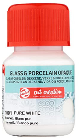 Talens Art Creation Glas & Porzellan Deckende Farbe - Reines Weiß 1001-30 ml - Deckende Farbe für Glas, Porzellan & Keramiken