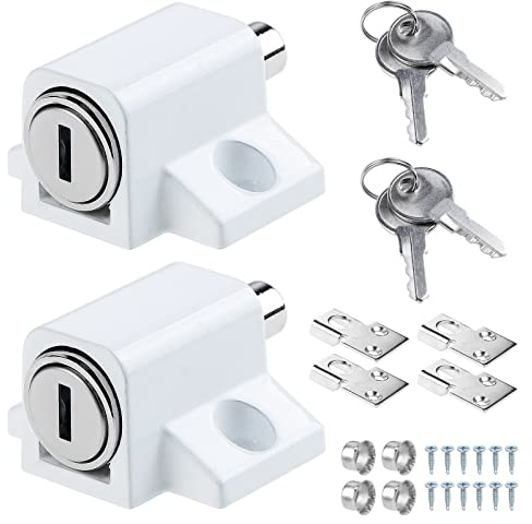 HSEAMALL 2 serrature di sicurezza per porte scorrevoli per patio e finestre, per casa, ufficio, classe, colore bianco