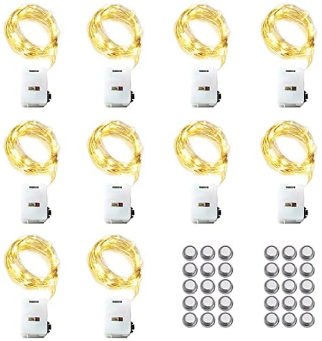Melofo 10 Pack LED Fairy String Lights 3M/30 LEDs Battery Operated String Lights 3 Twinkle Lighting Modes Copper Wire Lights for Holiday Wedding Birthday Christmas Party Gifts Wine Bottle Decorations