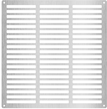 ADGO Tubond - Rejilla de aluminio (3 mm, revestimiento de aluminio cepillado, resistente a la intemperie, instalación exterior o interior, 40 x 40 cm, dimensiones interiores: 36 x 36 cm)