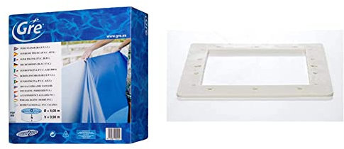 Gre FPR352 - Liner pour piscines Rondes, Diamètre 350 cm, Hauteur 120 cm, Couleur Bleue & Conseil AR502- Joint Double pour Skimmer, Blanc