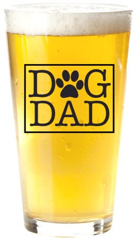 Bierglas für Hunde und Papa für Männer mit Haustieren – einzigartige Geschenke für Hundeliebhaber – Vatertag, Geburtstag, Weihnachten, Valentinstag – Freund, Ehemann, Sohn, Hundebesitzer
