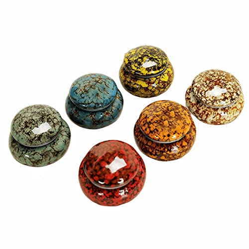 Eidoct Set of 6 Small Urns for Human Ashes Or Pet | 1.7'' Mini Urn Made of Ceramic, Sharing Adult Male or Female Urns for Ashes,Keepsake Urns,Pet Urn