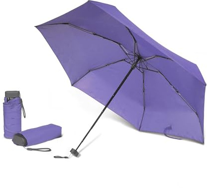 KINSTON Taschenschirm – Mini-Regenschirm, faltbar, kompakt, Schutz für Damen und Herren, tragbar, Reise, wasserdicht, Sonnenschirm für Reisen – (Violett), violett