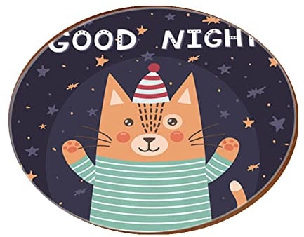 YATOLA Runden Kinderteppich Teppich Kinderzimmer Babyteppich Schlafzimmer Wohnzimmer Küche Bodenmatte Gymnastikmatte Wurf Kinderspiel Krabbel Matte Spielmatte Fuchs Hirsch Tier(Blau2 60x60CM)