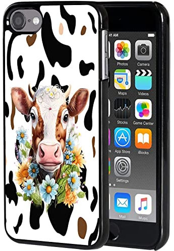 AIRWEE Schutzhülle für iPod Touch 7, Touch 6/5, schlanke Rückseite, Hartplastik, Schutzhülle für Apple iPod Touch 5. / 6. / 7. Generation, für Damen, Mädchen, Herren, Kuh-Druck