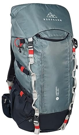 NORDKAMM Trekking-Rucksack, Backpacker Rucksack, 50l - 60l, Damen-Herren (Green - 50L