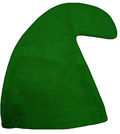 jokeshop Gartenzwerg Lockiger Hut Sieben Zwerge Zwerge Schlumpf Hüte Märchen Fasching Kostüm (Grün)