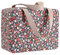 IGNPION Grande trousse de toilette de voyage pour maquillage Motif floral Bleu, Motif floral bleu.