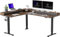 FEZIBO DREI Motoren Schreibtisch Höhenverstellbar Elektrisch mit 5 obere Schublade, L Form Stehpult, Links und rechts austauschbar, 190 x 160 cm, Schwarz Rahmen/Dunkler Walnuss Tischplatte