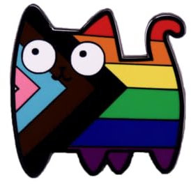 Rainbow Flag LGBT Pride Brooch Pin - Bisexual Cat Brooch Pin - Animal Lapel Pin - Pride Gay Jewelry - Fashion Accessories Gift