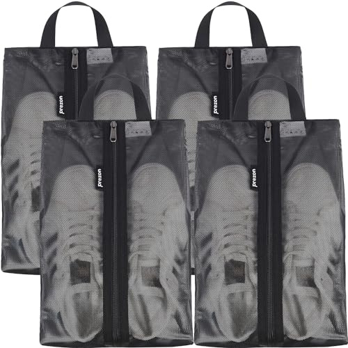 Prezon Sac à Chaussures de Voyage en Maille TPU imperméable, Fermeture éclair YKK Robuste, Anti-salissure, Organiseur de Chaussures, Sac à Chaussures avec Fermeture éclair
