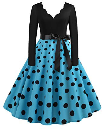 EFOFEI Damen Kleider Rockabilly Kleid Elegante Lange Kleider Sommer Festliche Damenkleider Knielang Vintage Bodycon Ärmellose Abend Party Prom Swing Dress Blau 3XL