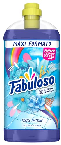Fabuloso Detersivo Pavimenti Fresco Mattino 1,25L | Detergente Multiuso | 100% Pulizia Istantanea | Profumo per 24 ore | Formula Biodegradabile al 85% | 99% Ingredienti di Origine Naturale*