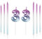 mciskin Purple Blue 33th Birthday Candles, Colorful Long & Number 33 Candle for Cake,Women Men 33th Birthday Decorations,Purple Blue Cake Toppers Perfect for Wedding & Party Decorations Supplies