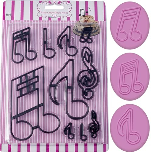 craspire 10 pcs Note de Musique Emporte-Pièces en Plastique Fondant Moule Moule Détaillé Emporte-Pièce pour Anniversaire Mariage Art Pâtisserie Artisanat Pâte Argile Bricolage Décoration