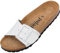 Palado Pantoletten Damen Malta EGS Matt Premium Leather - elegante Sandalen Made in Spain - bequeme Hausschuhe mit Kork-Fußbett - modische Sommerschuhe Weiß/Schwarz UK8 - EU41