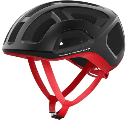 POC Unisex-Adult Ventral Lite Fahrradhelm, Uranium Black/Prismane Red Matt, L (56-61cm)
