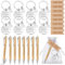 Dianelhall 8 Sets Abschiedsgeschenk Schüler Kollegen Dankeschön Geschenke Inspirierender Holz Kugelschreiber Motivations Schlüsselanhänger mit Mullbeutel Danke Tag für Mitarbeiter Lehrer Schulklasse