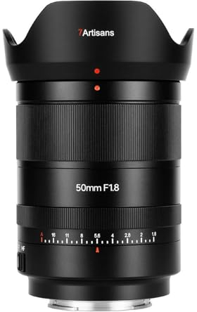 7Artisans 50mm F1.8 AF STM Lente de cámara de fotograma Completo con Montura Sony FE, Lente 7Artisans First AF, Anillo de Apertura Lineal Ajustable, Apertura Amplia, Soporte EXIF
