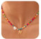 TINGN Bunte Perlenkette, Perlenkette Bunt, Perlenkette Damen, Geschenk für Frauen,Frauen Geschenke Zum Geburtstag, Halskette Damen, Personalisierte Kette Damen,Kette Mit H Buchstaben