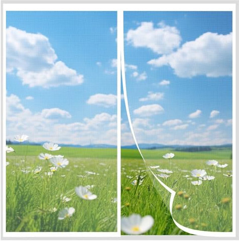 Zanzariera Per Finestra 55x165cm, Mesh Magnetico, Chiusura Automatica per Porte Premium Portafinestra, Bianco