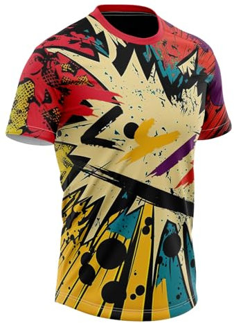 FLYIFE Herren Mountainbike MTB Top Kurzarm Atmungsaktiv Bequem Weich Feuchtigkeitstransport Radtrikot,Funktionsshirt Schnell Trocknen Stoff Fahrradtrikot für Radsport Outdoor Sport (L,P6)