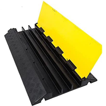 WTTTTW Câble en Caoutchouc Protecteur Rampe 3 canaux 22000Lbs capacité de Charge trafic Vitesse Bosse Fils Lignes électriques rallonge Couverture pour intérieur extérieur