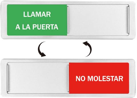 2-piezas Panel de Puerta Panel Acrílico Conmutable, Por Favor Llame + No Molestar, Conmutable, Tamaño 17.7 * 5.2cm (Plata)