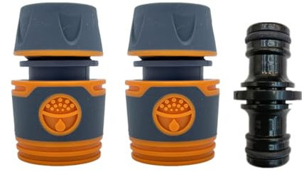 Connettore per Tubo da Giardino, Rapidi Raccordo, Raccordo per Tubo da 1/2, Connettori Rapidi per Tubo Flessibile Raccordi Tubo Acqua Giardino per Irrigazione e Giardin Tubo di Collegamento, 3 Pezzi