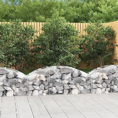 FUDUGEHMIOFWFJJ wasserbecken Garten,blumentopf groß aussen,Gabione mit Hochbogen 150x50x40/60 cm Verzinktes EisenGeeignet für Garten, Terrasse, Schlafzimmer, Wohnzimmer