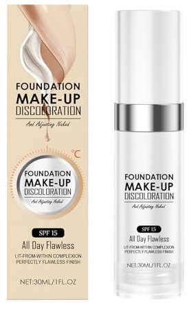 Zonoori Langanhaltende Foundation Color Changing, Make Up Hautton Anpassend, Leichte Foundation für Reife Haut