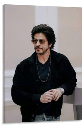 OGPXISPO Shah Rukh KhanHd Charakterposter Star Sänger Athlet Druck Signatur Leinwand Gemälde Ölgemälde Poster Wandkunst Mosaik Gemälde Dekorieren Zuhause Schlafzimmer Büro 30 x 45 cm Rahmenstil