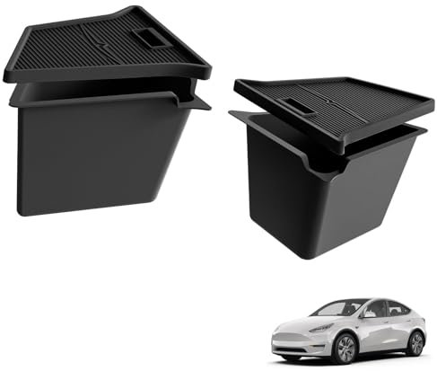 3W Trunk Storage Bins Fit for Tesla Model Y 2024 (For VIN Starting with XP7), Rear Boot Storage Bins Side Box, All Weather TPE boot storage box, Interior Custom Trunk Organizer,boot box Accessories