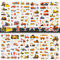 3D Kinder & Kleinkinder Aufkleber, 12 Blätter Auto Bagger Stickers für Mädchen Jungen, Geschwolle Fahrzeug Belohnungssticker für Mitgebsel Kindergeburtstag (17 * 7cm)