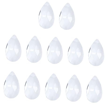 Angoily 12stücke Teiliges Kristallglas Anhänger Klar Mit Starkem Reflexionseffekt Geeignet Als Kronleuchter-prisma Vorhang-dekoration Und Hängeschmuck Für Fenster Und Hochzeiten