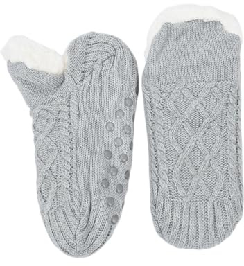 PLGMAUYT Hausschuhe Socken Kurz Im Innenboden Und Hausschuhe Warm Für Herren -Teppich -sockenabdeckungen Für Männer Warm-grau-46-49
