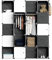 Lospitch Regalsystem Kleiderschrank mit 20 Boxen - Perfekte Garderobe in Schwarz! DIY Stylischer Garderobenschrank mit Türen für jedes Zuhause