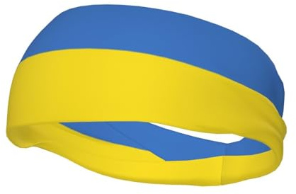Sport-Schweißband mit ukrainischem Flaggenaufdruck, rutschfest, für Laufen, Fitnessstudio und atmungsaktiv, Haarband für Damen und Herren
