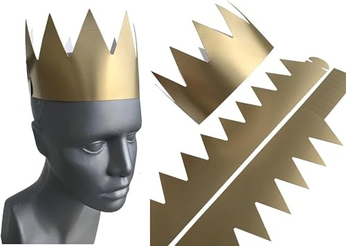 FAIRY TAIL & GLITZER FEE 100 Stück goldene Pappkronen Größenverstellbar Kindergeburtstage Partys Karneval Feiern Events Großpackung für Bastelspaß Dekoration Karton-Krone