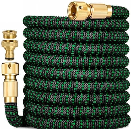 Expandable Up to 100FT / 30M Hose, Expandable Garden Hose Pipe, Flexible Duty Water Hose Pipe Extendable, Garden Hose - Thickened 3-Layer Latex,with 3/4 1/2 Fittings Hosepipes for Garden Car Washing