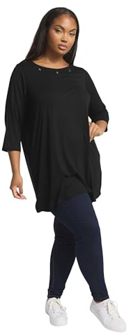 Yours Curve Eyelet Detail 3/4 Sleeve Top - Women's - Plus Size Curve