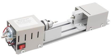 96W Mini Tour en Métal, Fraiseuse, 4000-9000RPM, Largeur Max Réglable 50mm, Longueur maximale 120mm, avec Tour Multifonction Chuck Précis, Tour de Table