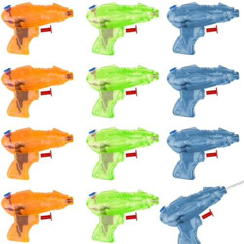 Mineup Wasserpistole Klein, 12 Stück Wasserpistole Für Kinder, Klein Transparent Wasserspritzpistolen, Spritzpistole Wasser, Mini Wasserpistolen, Hundeerziehung Sommer Spielzeug Garten Pool Party