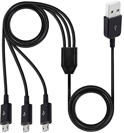 USB Male to Three Micro USB Splitter Cable Data Sync Adapter Cable Split Micro USB Connection Fast Charging Cable Data Cord