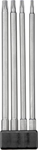 Kwb Torx Bit Set - 4-Pcs. 150 mm, Extra Long, 1/4'' Inch According to ISO 1173 E 6.3, Universal, Magnetic