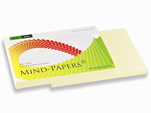 X17- Mind-Papers Nachfüllpack, DIN A6, 100 Karteikarten/Lernkarten, Farbe: gelb