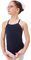 tanzmuster ® Ballettanzug Mädchen Träger - Leonie - aus Baumwolle, Ballettbody Ballett Trikot in Marineblau, Größe 140/146