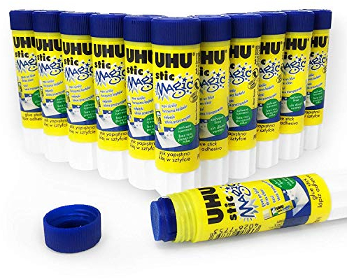 Bâton de colle UHU Stic Magic – lot de 12 – 8,2 g – sans solvant – 3000688