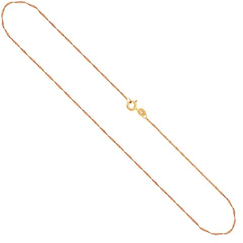 EDELIND Goldkette Damen 333 Echtgold - Singapurkette 1 mm Gelbgold 45cm - 8k Halskette mit Geschenkbox